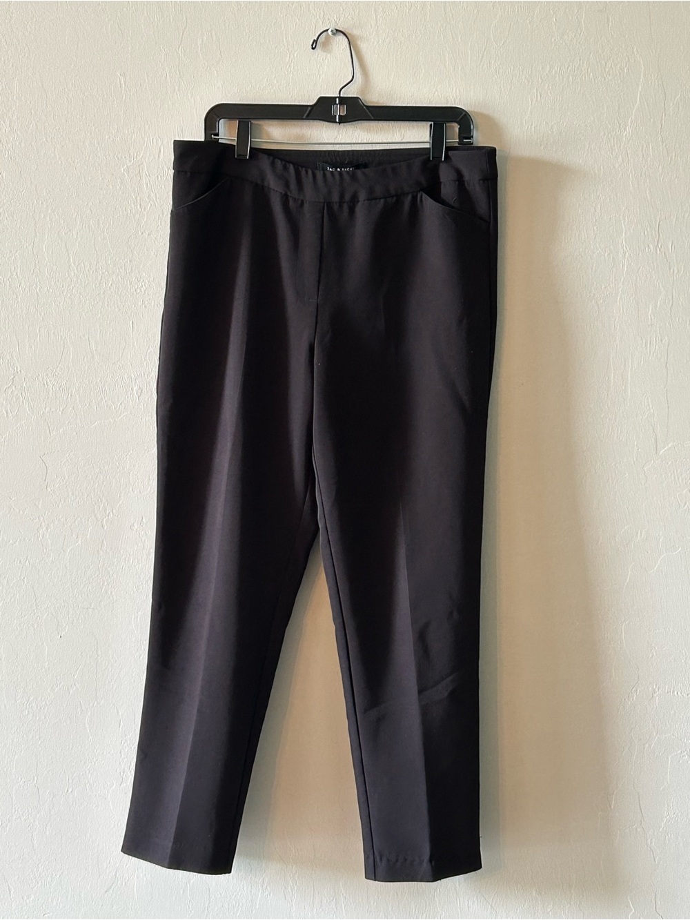Zac & Rachel Black Sz 10 Pull On Ponte Slacks Casual Minimalist Modern Workwear